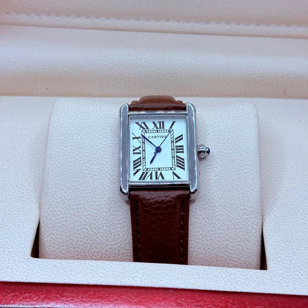 cartier TANK brown with white dial, old money