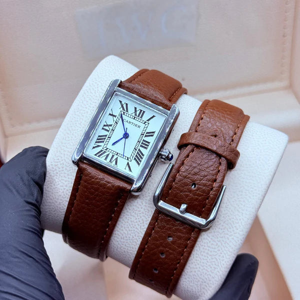 cartier TANK brown with white dial, old money