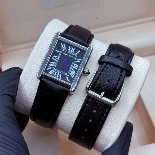 Cartier TANK black with black dial, old money