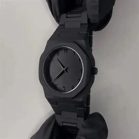 Black Arabic Numeral Stainless Steel Luxury Watch