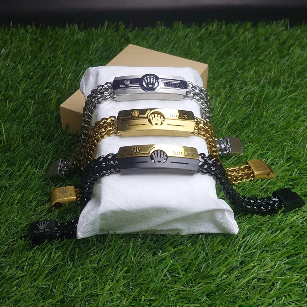 Rolex Bracelets Luxury -Inspired Stainless Steel Bracelets ⌚✨ (Gold, Silver & Black)