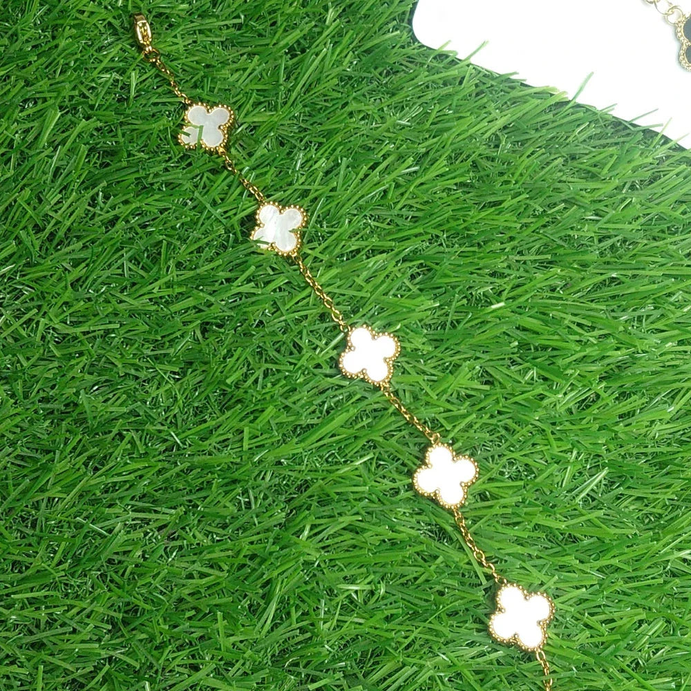 Elegant Clover Charm Bracelet & Earrings Set 🌟 | Premium Gold-Plated Jewelry