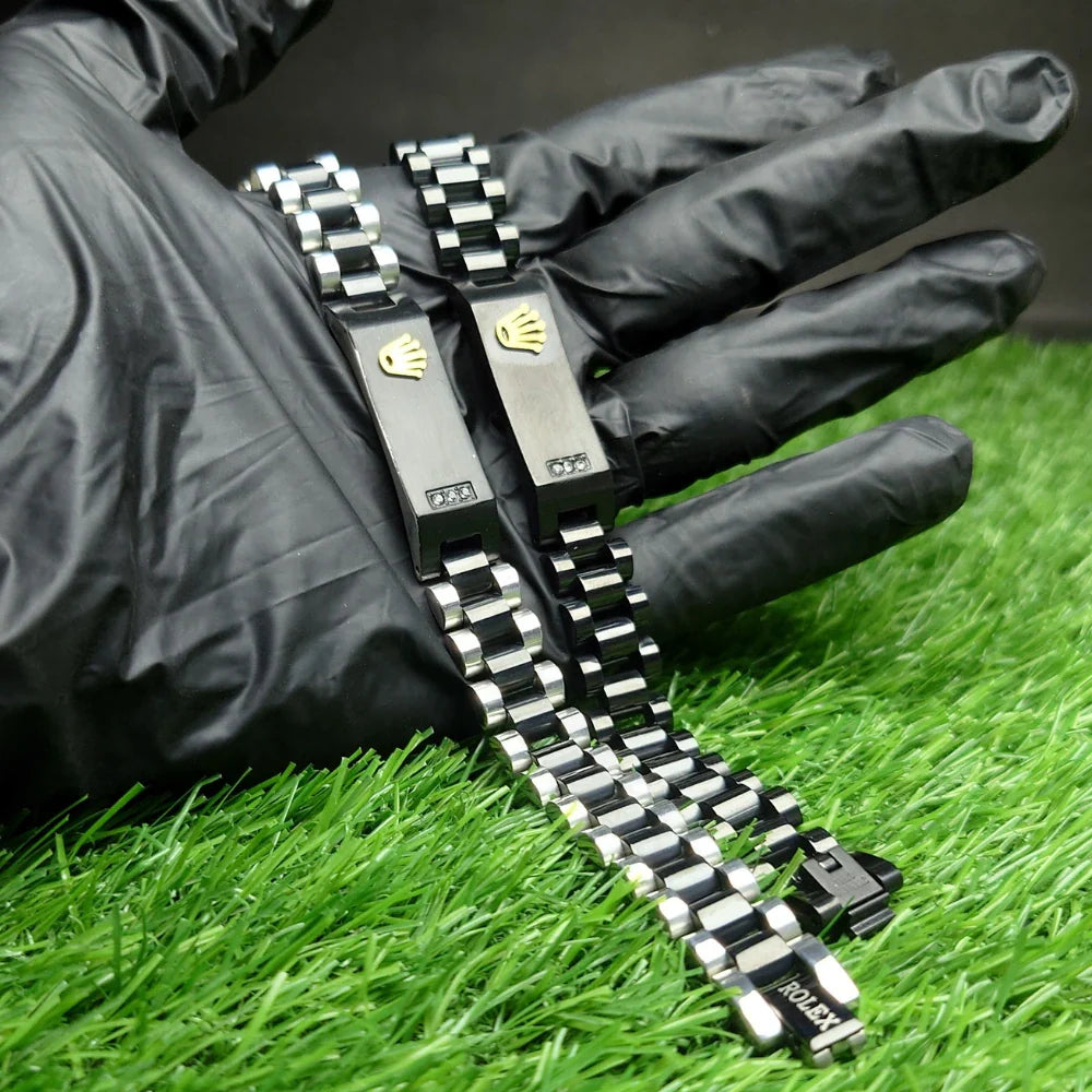 ✨ Rolex Premium Luxury-Style Metal Bracelets | Two-Tone & Matte Finish 🔥💛🖤
