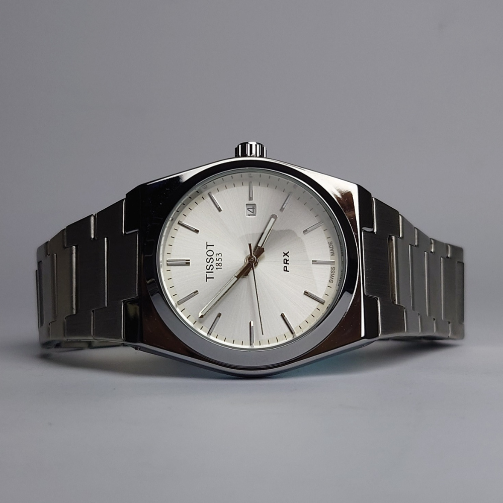 ⌚ Tissot PRX Silver And Golden Stainless Steel Watch | Timeless Luxury ✨