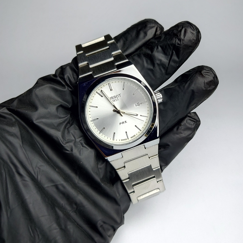 ⌚ Tissot PRX Silver And Golden Stainless Steel Watch | Timeless Luxury ✨