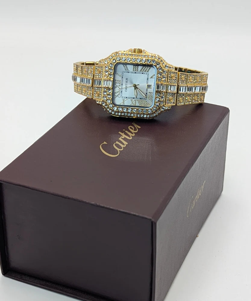 Premium Cartier Iced out Watch For Men's