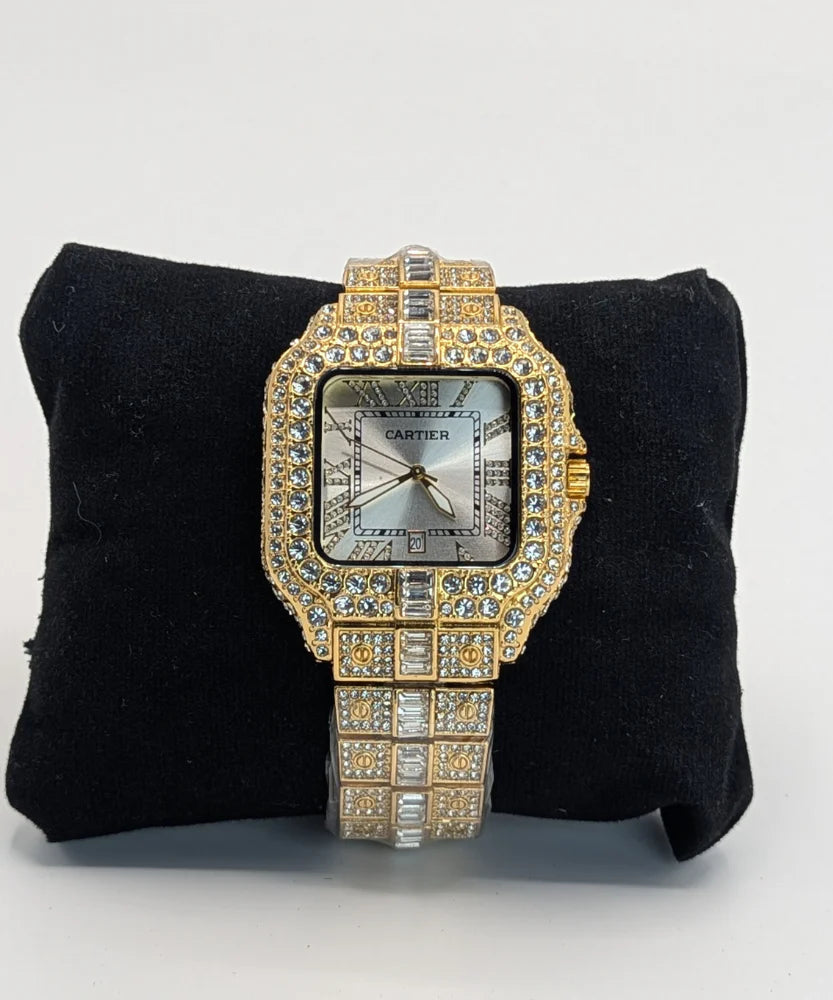 Premium Cartier Iced out Watch For Men's