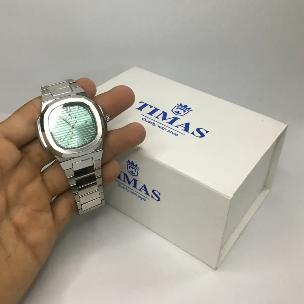 T.M Elegant Stainless Steel Watch Black golden And Silver | Premium Quartz Timepiece⌚
