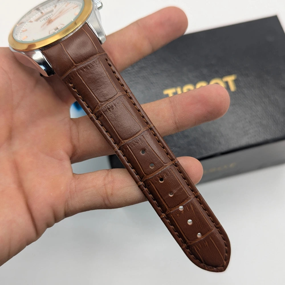 Tissot 3in1 Day. Time. And Date Master Quality With Leather straps